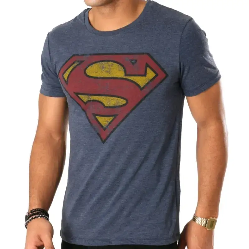 Polera azul logo Superman