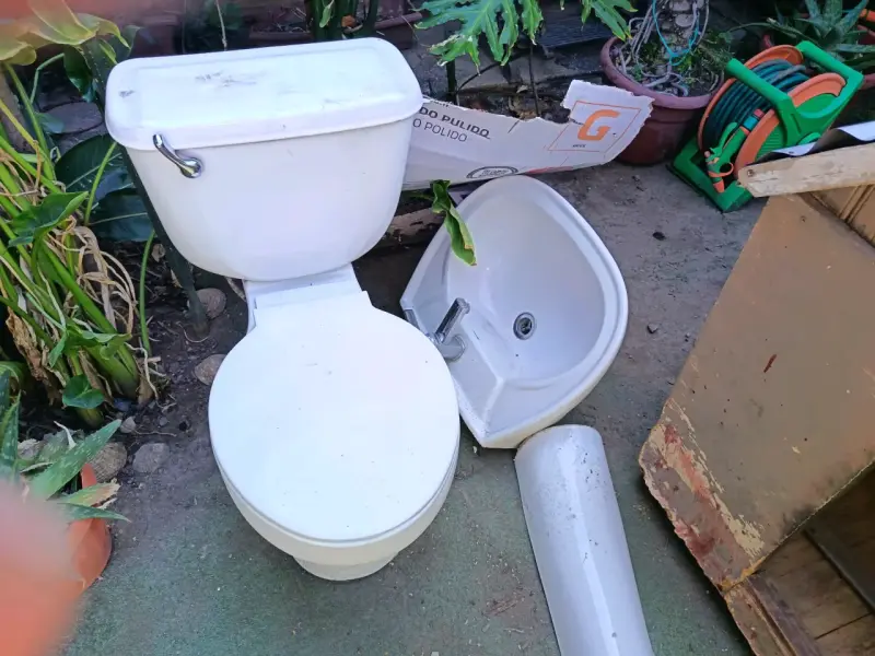 Inodoro blanco usado - 1