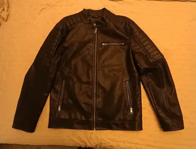 Chaqueta de cuero negra - miniatura 1