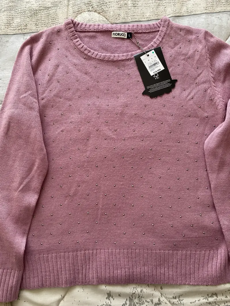 Sweater rosa con apliques Fiorucci