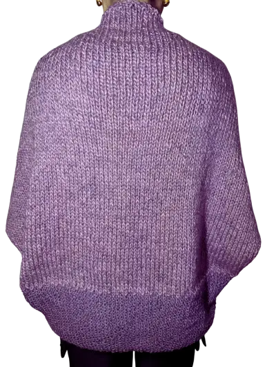 Chaleco tejido lana a mano lila 💜 - miniatura 4