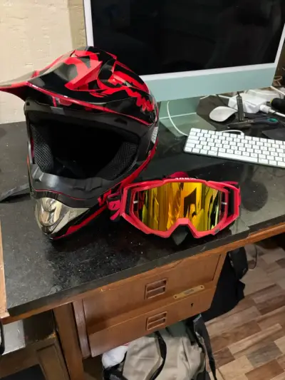 Casco motocross/Enduro/DH + Antiparras - miniatura 2