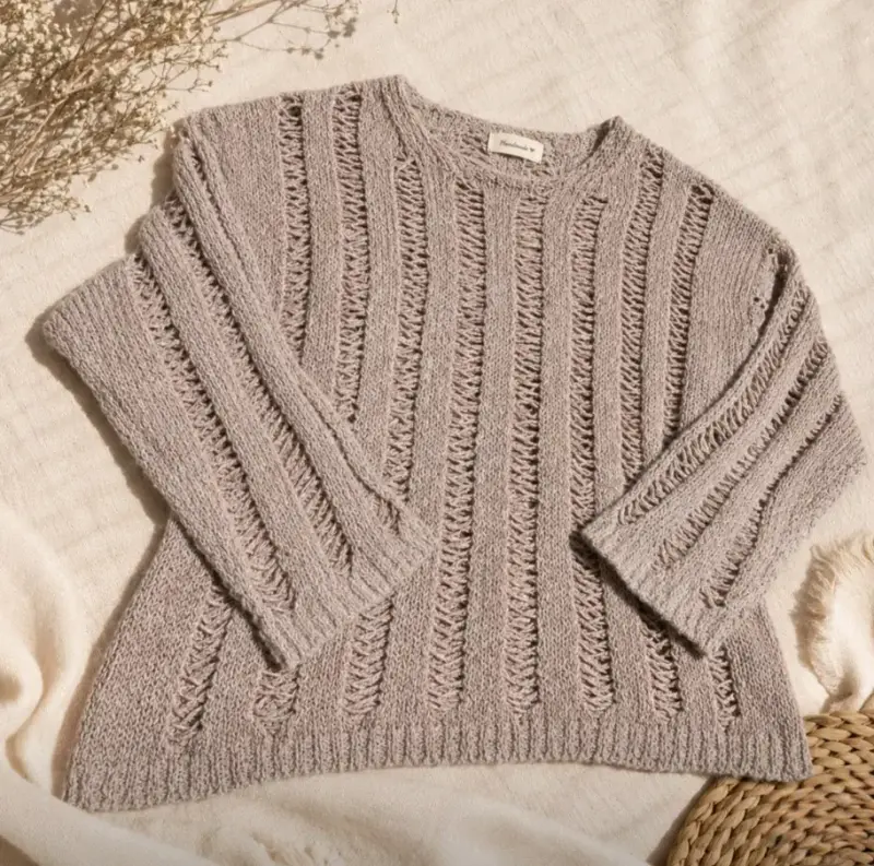 Suéter tejido beige