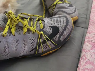 Zapatillas Nike gris y amarillo - miniatura 2