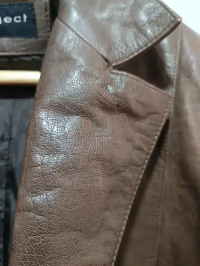 Chaqueta de cuero marrón - miniatura 3