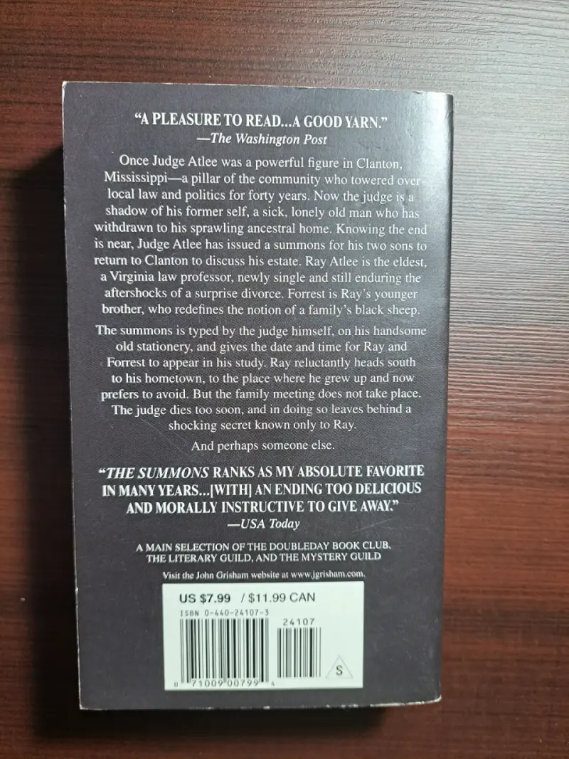 Libro "The Summons" de John Grisham - 3