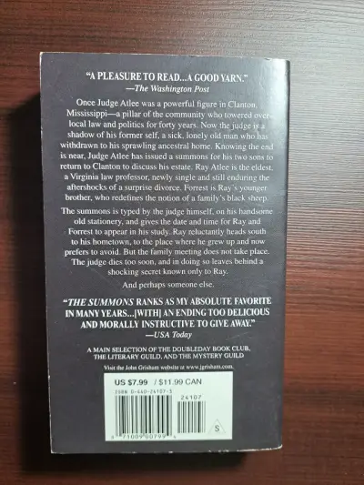 Libro "The Summons" de John Grisham - miniatura 3