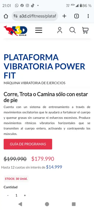 Plataforma vibratoria PowerFit Compact - miniatura 4