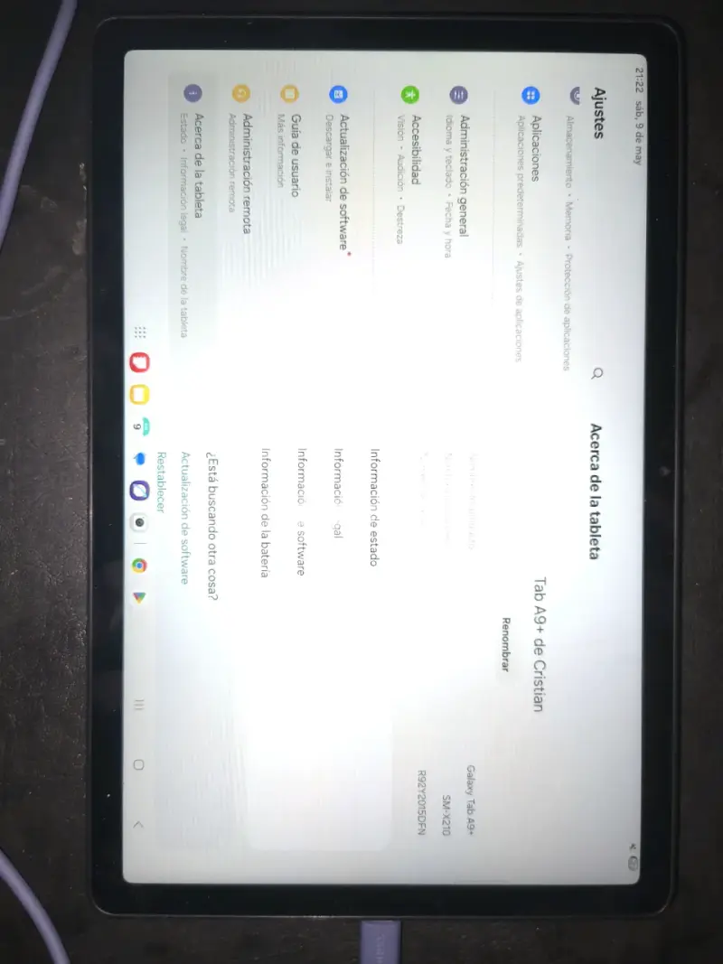 Tablet Samsung A9+ negra - 3