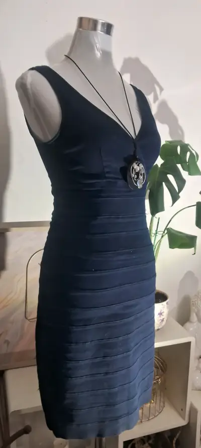 Vestido azul ajustado Jeans - miniatura 3