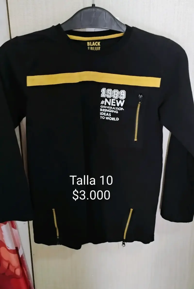 Poleras manga larga niños talla 8-10-12 - 2