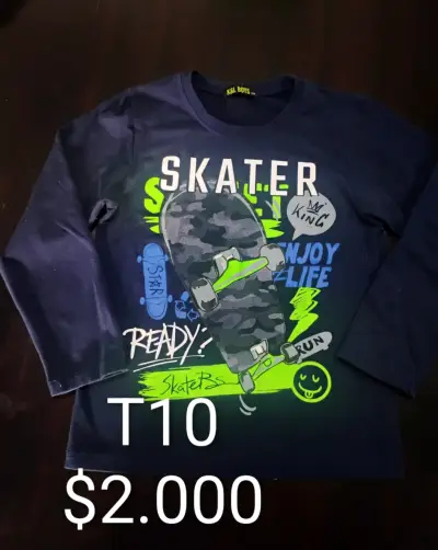 Poleras manga larga niños talla 8-10-12 - miniatura 4