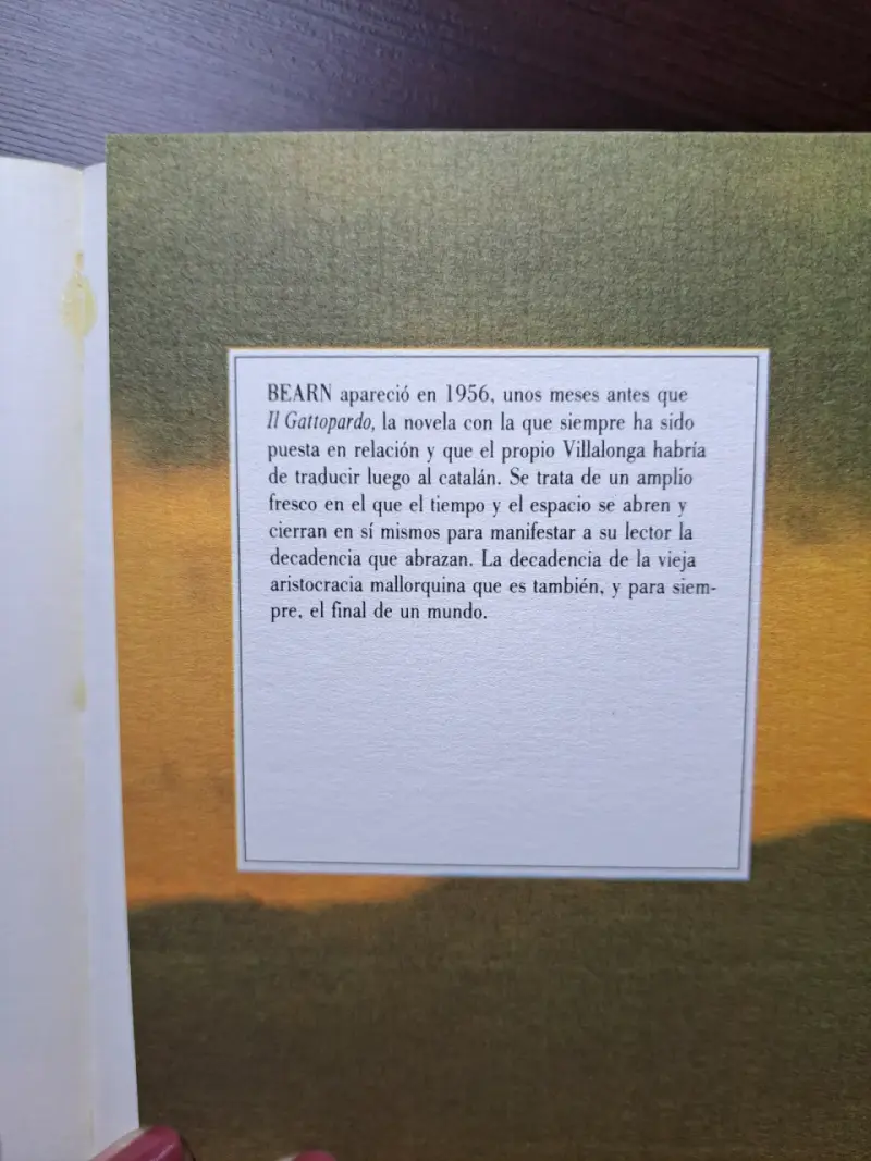 Libro Bearn de Lorenzo Villalonga - 3