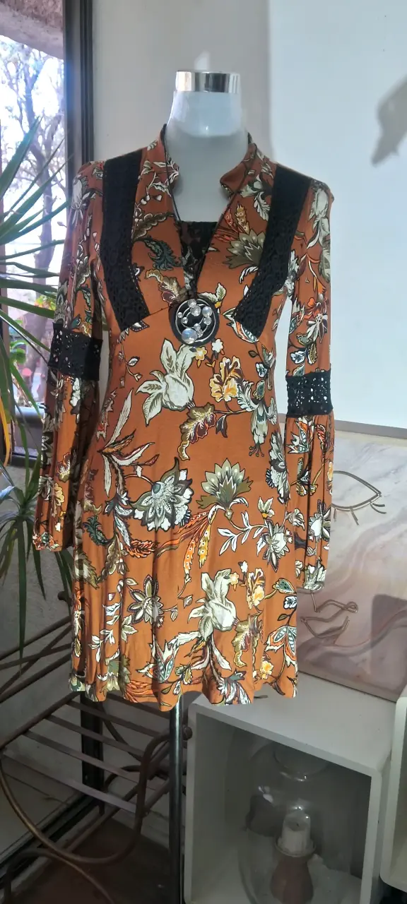 Vestido estampado floral otoño - 1