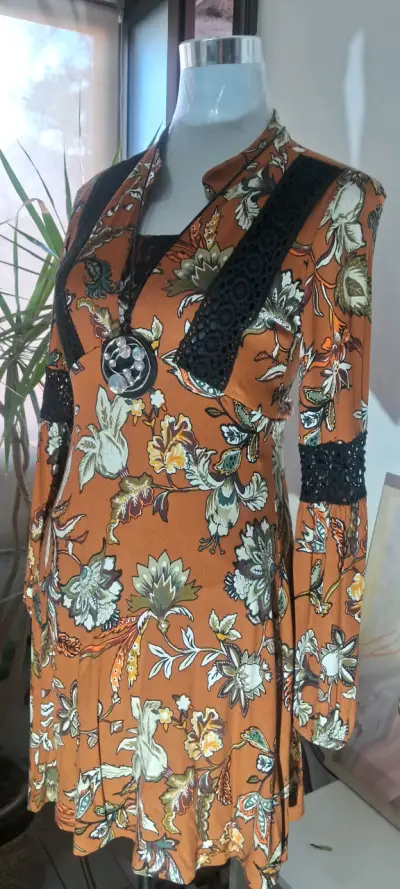 Vestido estampado floral otoño - miniatura 2