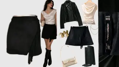 Falda negra Zara talla S - miniatura 1