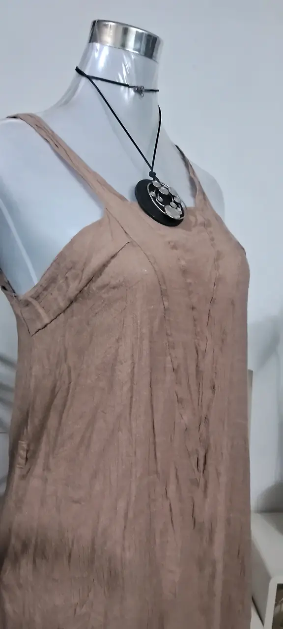 Vestido largo beige - 2