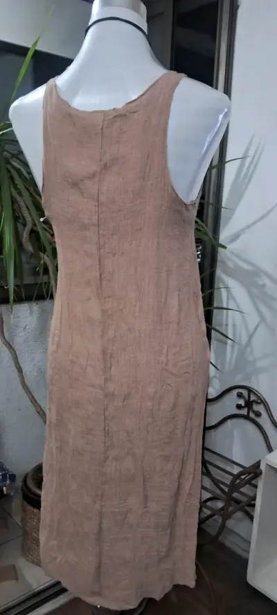 Vestido largo beige - miniatura 5