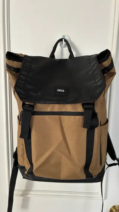Mochila beige y negra Zucca - miniatura 1
