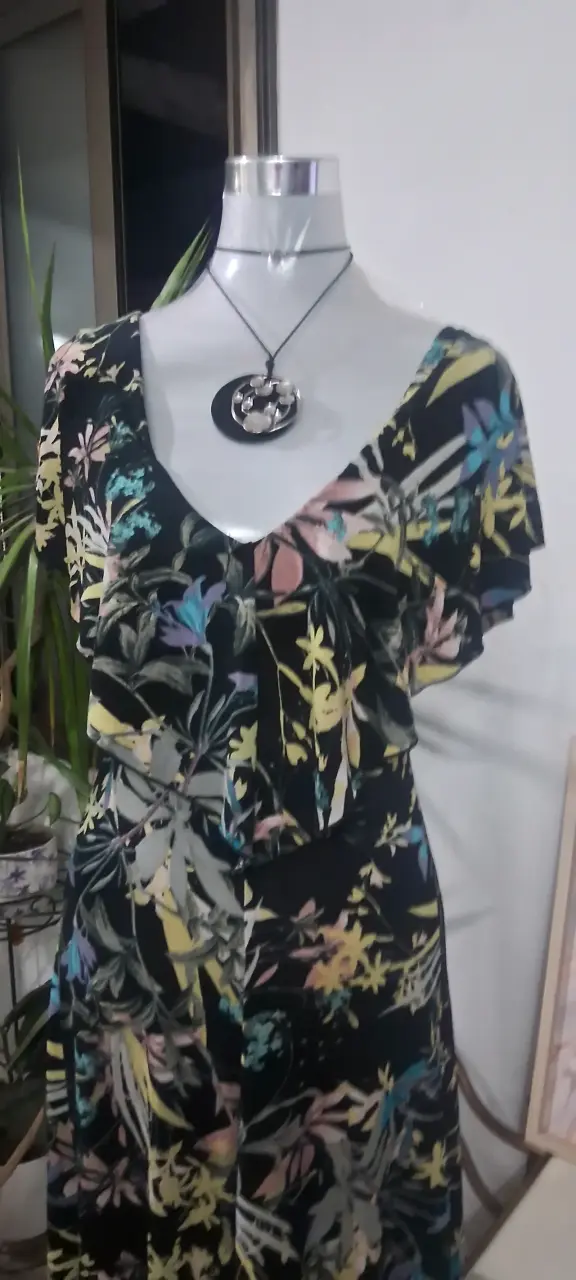 Vestido largo estampado floral Victoria Raveau - 3
