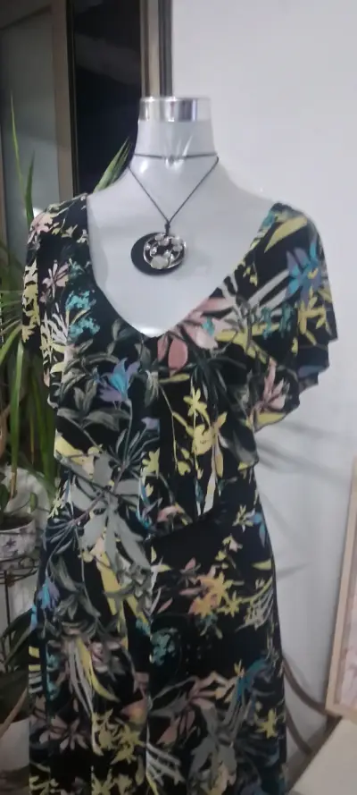 Vestido largo estampado floral Victoria Raveau - miniatura 3