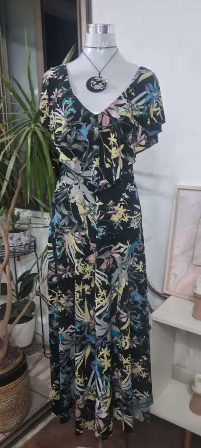 Vestido largo estampado floral Victoria Raveau - miniatura 4