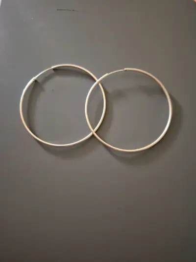 Aros plateados grandes - miniatura 1