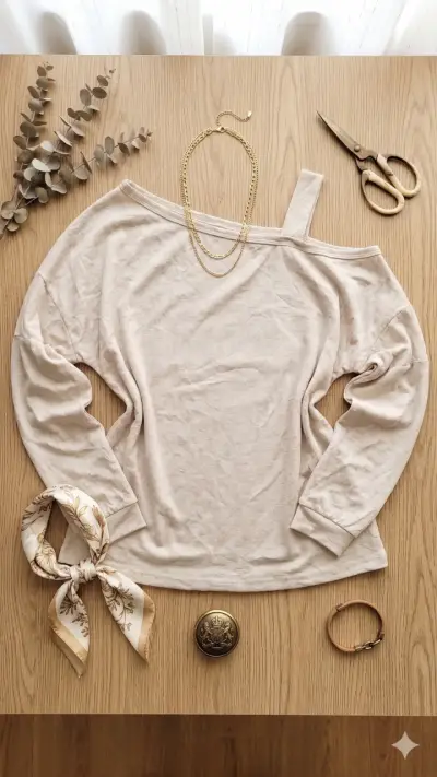 Polera beige sin hombros - miniatura 1