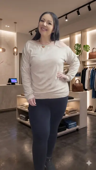 Polera beige sin hombros - miniatura 2