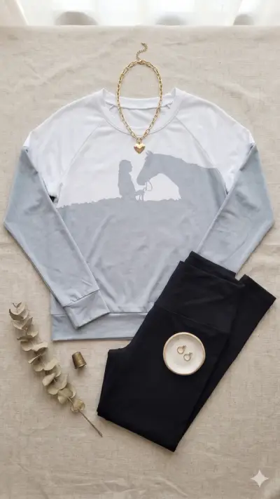 Polera manga largs estampada mujer gris - miniatura 1