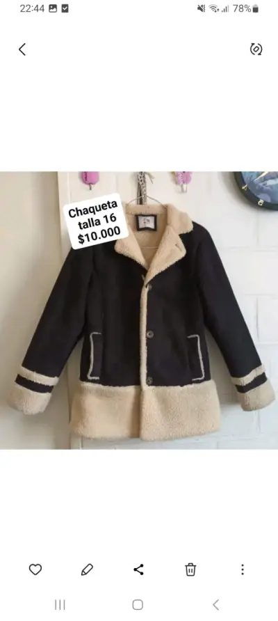 Chaqueta negra con forro beige - miniatura 1