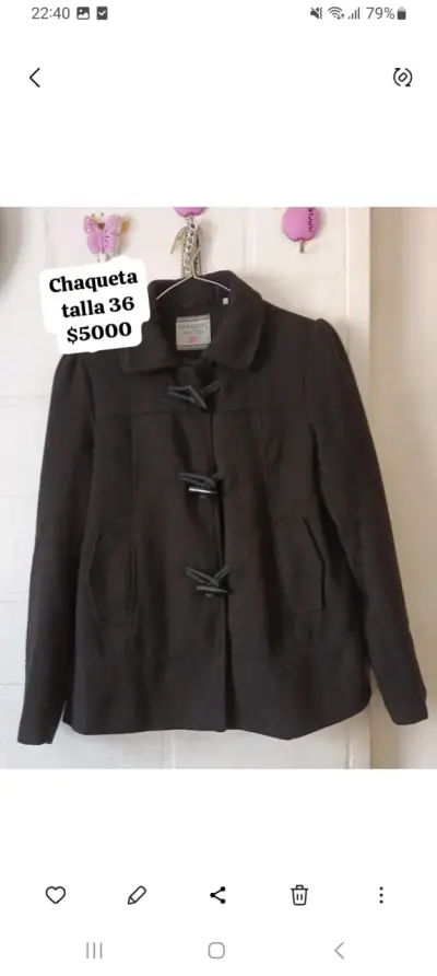 Chaqueta negra con forro beige - miniatura 6