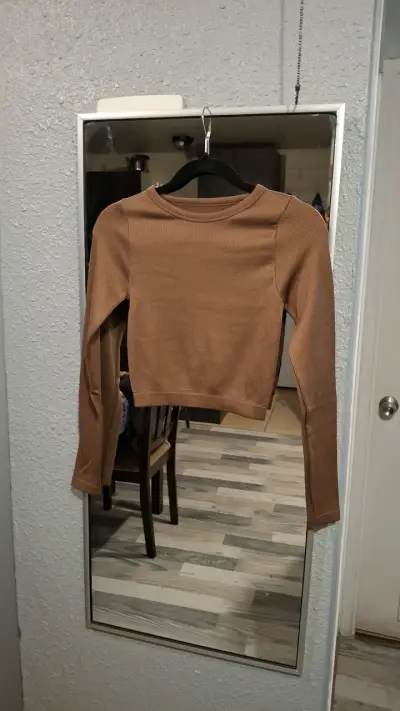 Poleras manga larga tela rib cuello redondo NUEVAS - miniatura 2