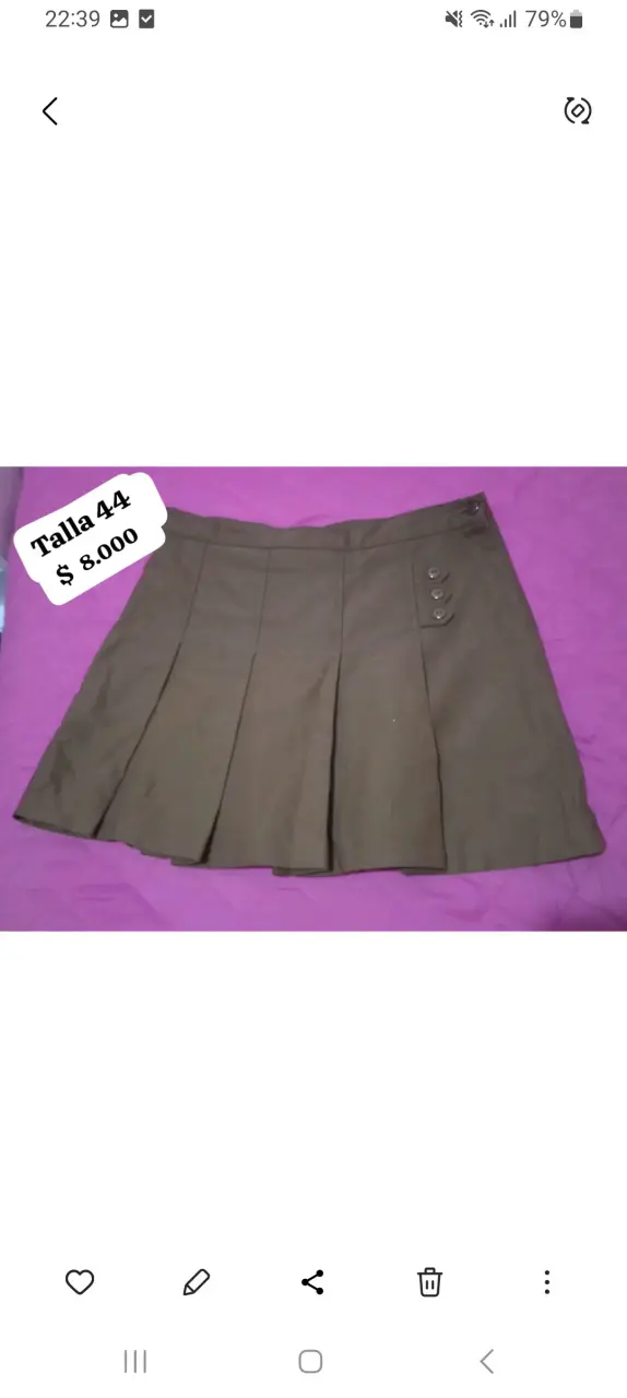 Falda escolar marrón talla S - 2