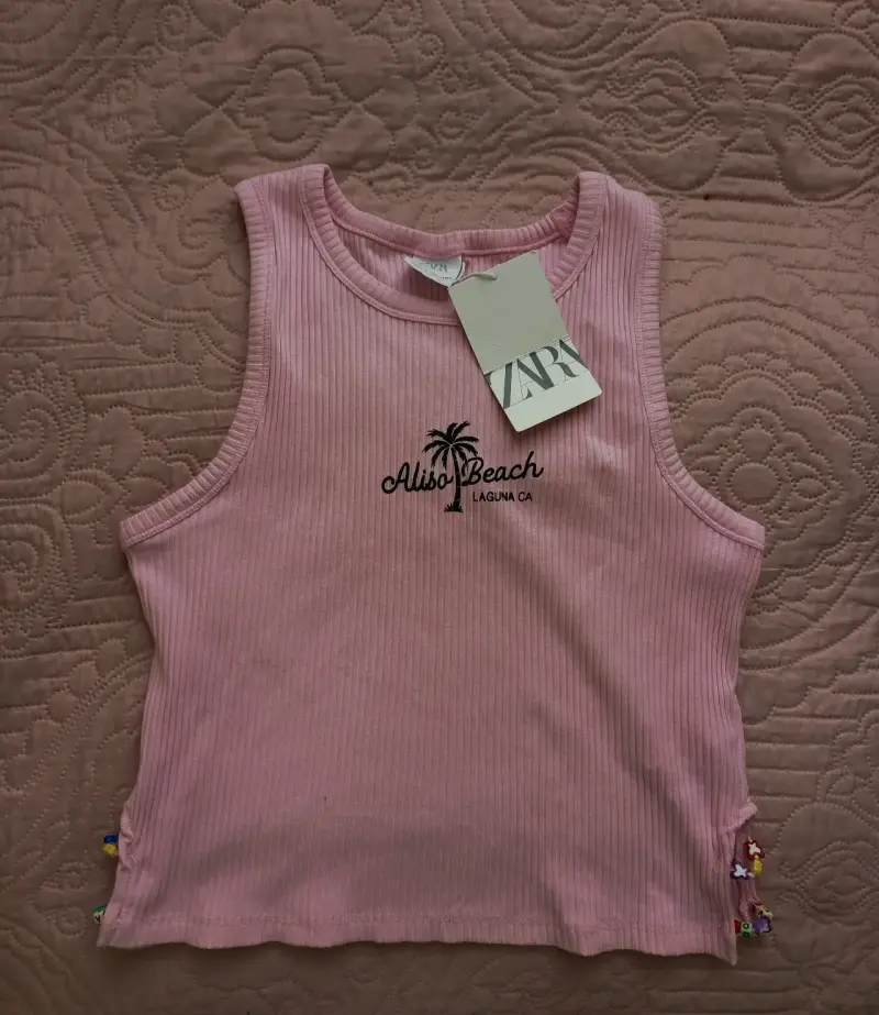 Polera rosa sin mangas Zara - 1