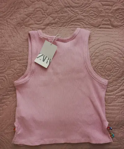 Polera rosa sin mangas Zara - miniatura 2
