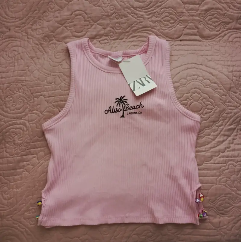 Polera rosa sin mangas Zara - 3