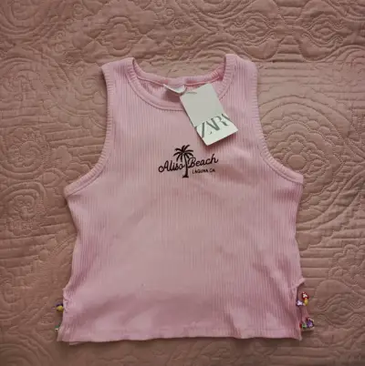 Polera rosa sin mangas Zara - miniatura 3