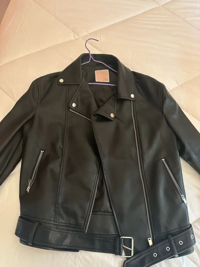 Chaqueta de cuero negra XS (S) - 1