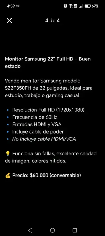 Monitor Samsung 22 pulgadas - miniatura 4