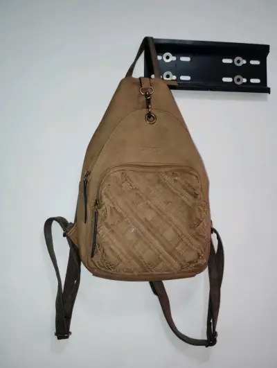Mochila pequeña beige Secret - miniatura 4