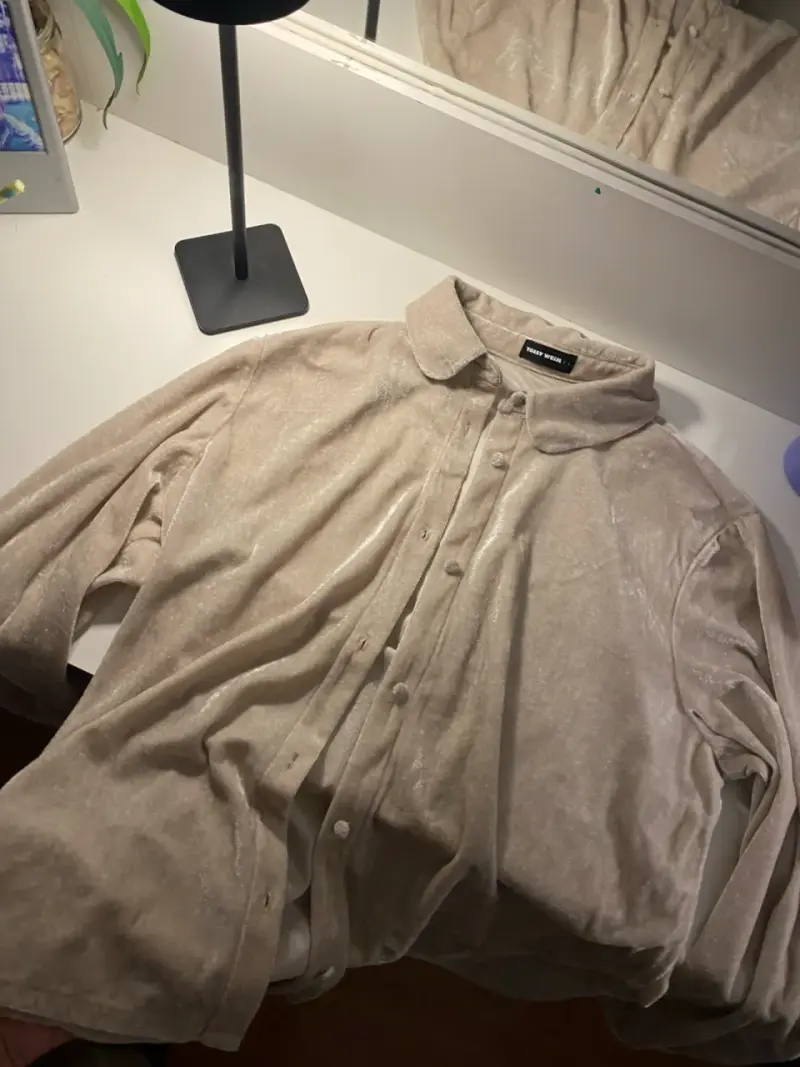 Camisa beige de terciopelo - 3