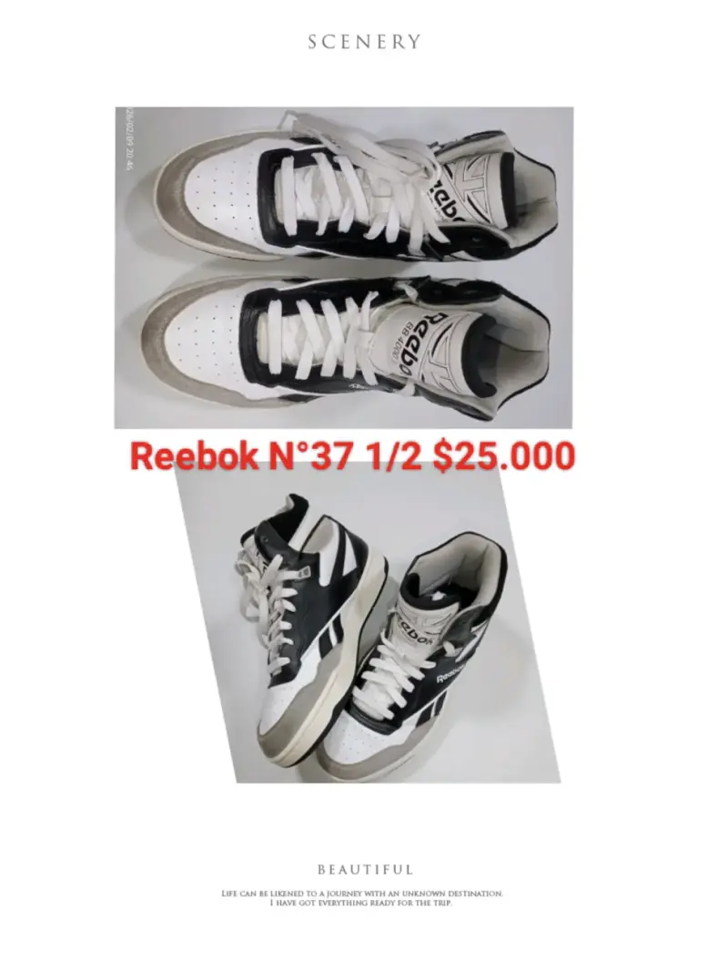 Zapatillas Reebok blancas y negras - 1