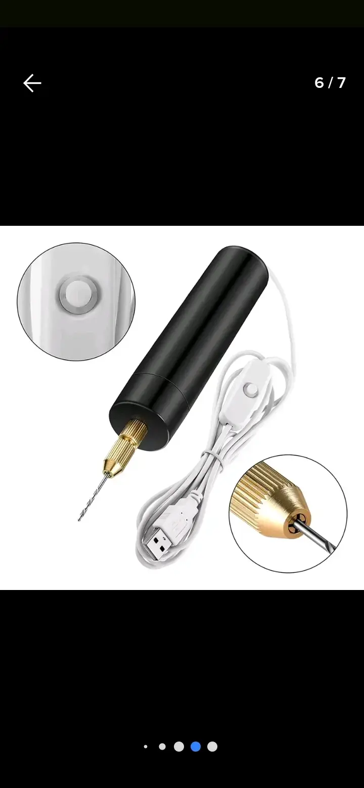 Mini taladro recargable USB negro - 1