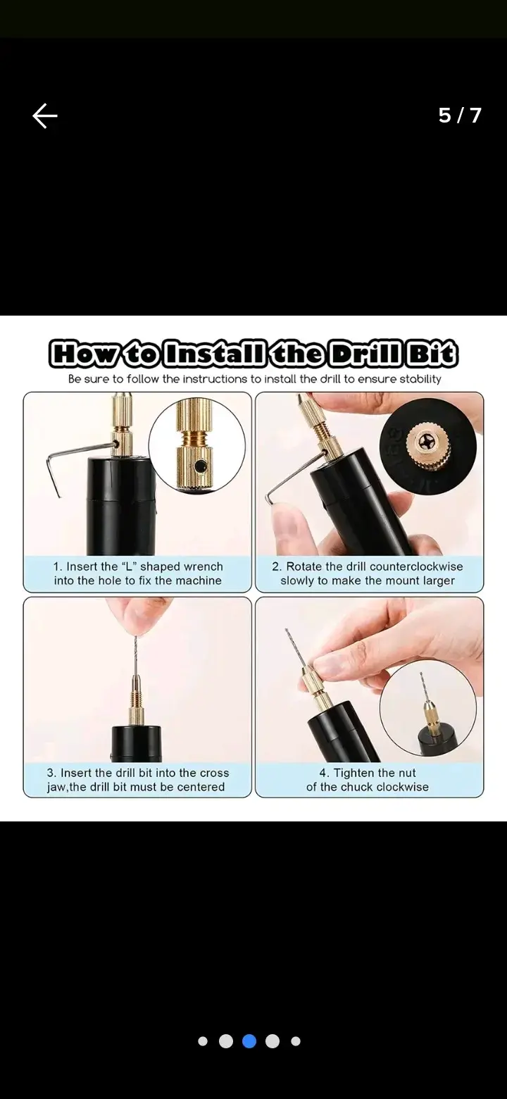Mini taladro recargable USB negro - 2