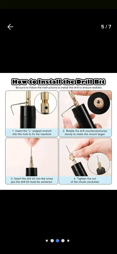 Mini taladro recargable USB negro - miniatura 2