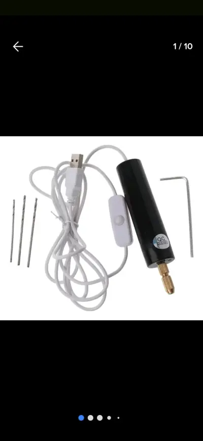 Mini taladro recargable USB negro - miniatura 6