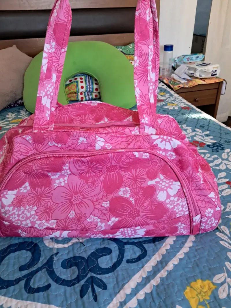 Bolso de mano rosa floral - 2