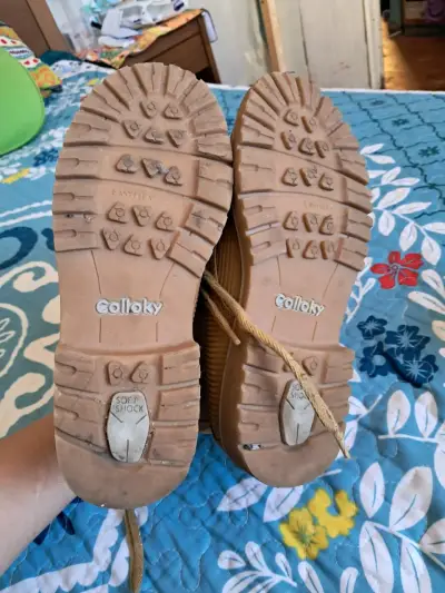 Botas beige de tela con cordones - miniatura 2