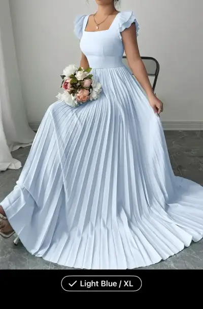 Vestido largo azul claro - miniatura 1
